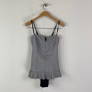 Spanx Stripe One Piece Tutu Trim Bathingsuit